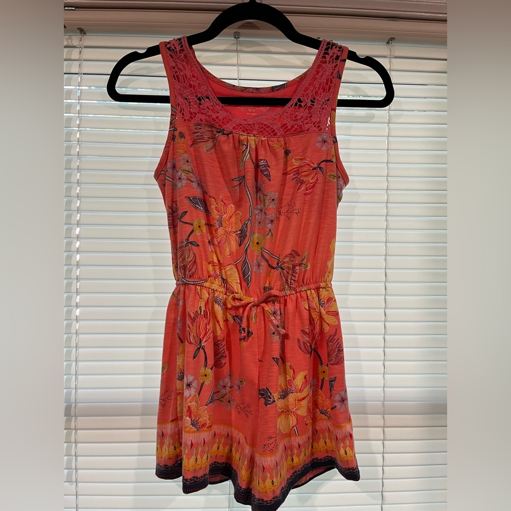 Mudd Coral Floral Midi Dress